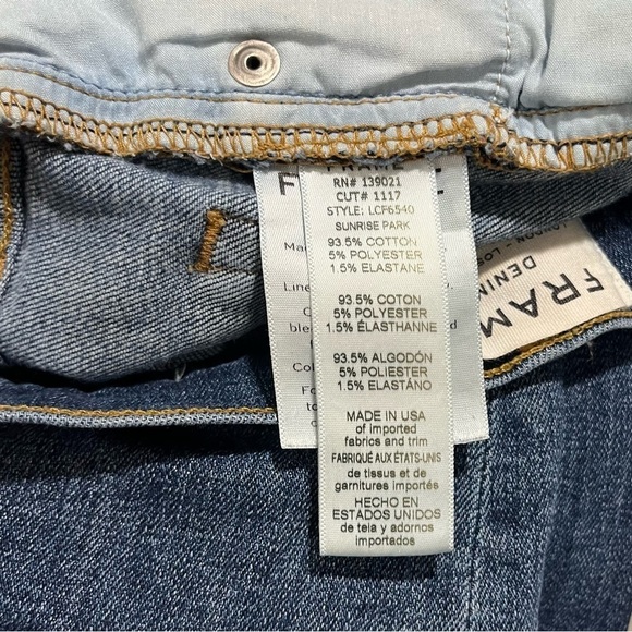 Frame Denim Le Crop Flare Jeans Cropped Sunrise Park Size 27 High Waist LCF6540 - Picture 7 of 8